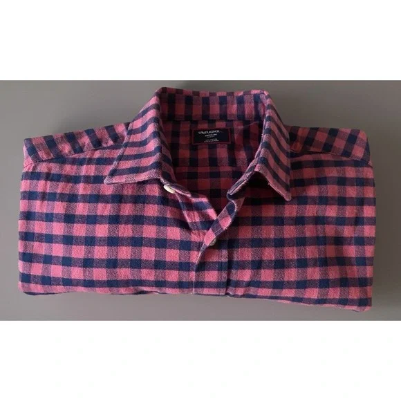 UNTUCKit Long Sleeve Button Up Shirt Men's Pink Black Check Slim Medium JBHS - Picture 8 of 9